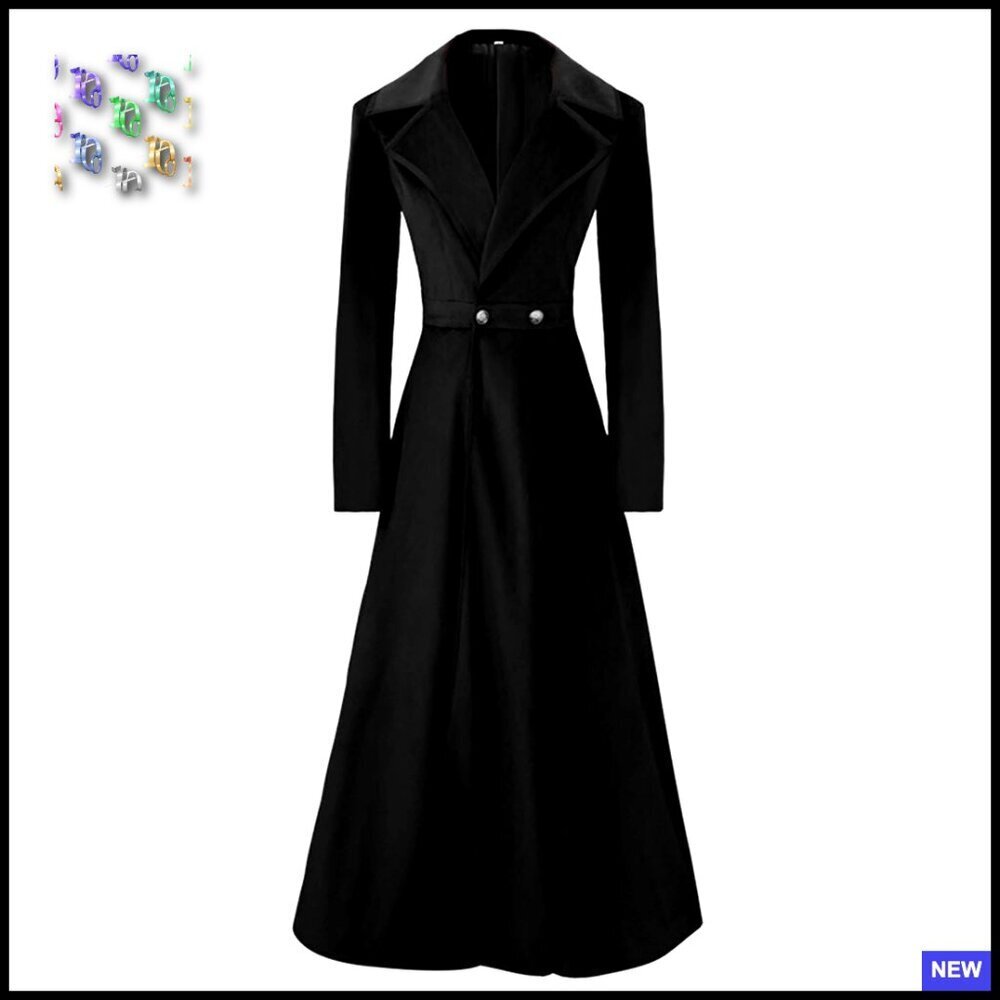 Victorian Trench Coat Double Breasted Long Winter Jacket Vintage Elegant
